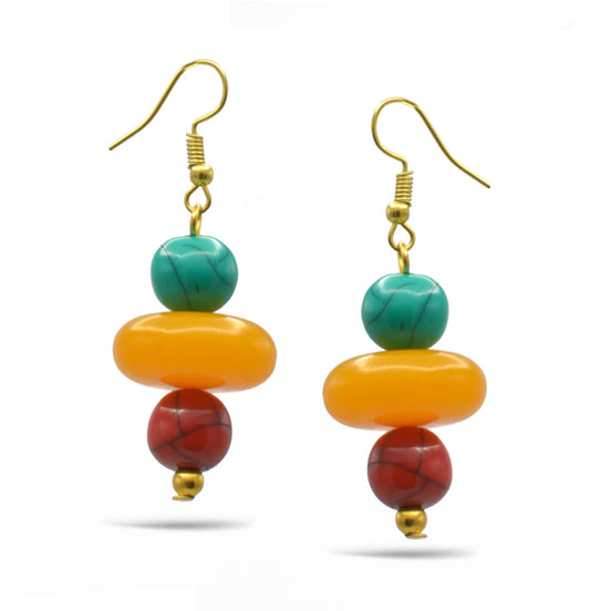 MULTI-COLOR BEAD DROP EARRINGS #FWNK-2201-07-ER