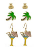 GOLD 3 PAIR BEACH EARRINGS #HNE90717(ND17)
