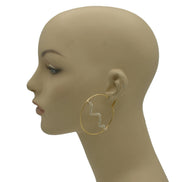 GOLD CRYSTAL RHINESTONES SNAKE HOOP EARRINGS #HNE90708.