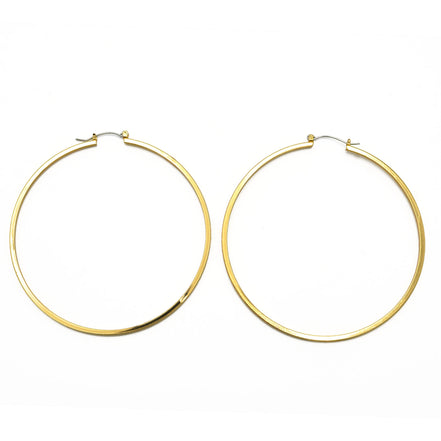 GOLD ROUND HOOP EARRINGS #HNE90700GD (GA13)