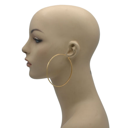 GOLD ROUND HOOP EARRINGS #HNE90700GD (GA13)