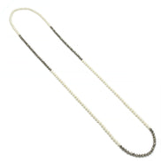 CREAM PEARL AND HEMATITE BEADS 60