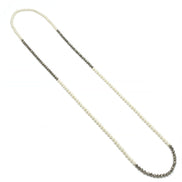 CREAM PEARL AND HEMATITE BEADS 60