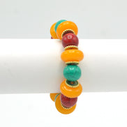 MULTI-COLOR BEADS MEMORY WIRE STRETCH BRACELET #FWNK-2201-07-BRC