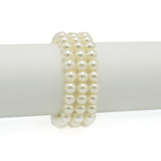 SILVER CRAM PEARL AND CRYSTAL STRETCH BRACELET #SQ4700