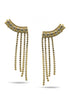 GOLD CRYSTAL LONG TASSEL EARRINGS #27129CR-G (LA22)