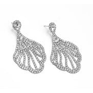 SILVER RHINESTONE CRYSTAL DROP EARRINGS #27360CR-S (LB24)