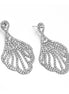 SILVER RHINESTONE CRYSTAL DROP EARRINGS #27360CR-S (LB24)