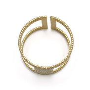 GOLD RHINESTONE CRYSTAL COIL MEMORY WIRE BRACELET #83154CR-G