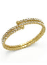 GOLD RHINESTONE CRYSTAL MEMORY WIRE BRACELET #83444CR-G