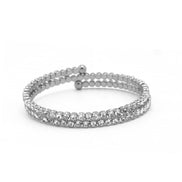 SILVER RHINESTONE CRYSTAL MEMORY WIRE BRACELET #83444CR-S