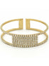 GOLD RHINESTONE CRYSTAL COIL MEMORY WIRE BRACELET#83769CR-G