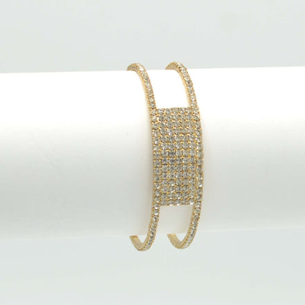 GOLD RHINESTONE CRYSTAL COIL MEMORY WIRE BRACELET#83769CR-G