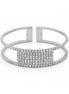 SILVER RHINESTONE CRYSTAL COIL MEMORY WIRE BRACELET #83769CR-S