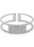 SILVER RHINESTONE CRYSTAL COIL MEMORY WIRE BRACELET #83769CR-S