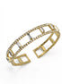 GOLD RHINESTONE CRYSTAL MEMORY COIL WIRE BRACELET #83788CR-G(Q-Line)