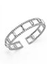 SILVER RHINESTONE CRYSTAL MEMORY COIL WIRE BRACELET #83788CR-S(Q-Line)