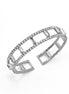SILVER RHINESTONE CRYSTAL MEMORY COIL WIRE BRACELET #83788CR-S(Q-Line)