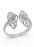 SILVER BUTTERFLY RHINESTONE CRYSTAL MEMORY WIRE BRACELET #83791CR-S