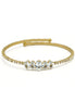 GOLD RHINESTONE CRYSTAL MEMORY WIRE BRACELET #83828CR-G