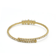 GOLD RHINESTONE CRYSTAL MEMORY WIRE BRACELET #83828CR-G