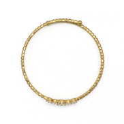 GOLD RHINESTONE CRYSTAL MEMORY WIRE BRACELET #83828CR-G