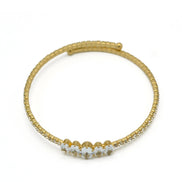 GOLD RHINESTONE CRYSTAL MEMORY WIRE BRACELET #83828CR-G