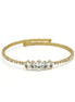 GOLD RHINESTONE CRYSTAL MEMORY WIRE BRACELET #83828CR-G