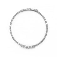 SILVER RHINESTONE CRYSTAL MEMORY WIRE BRACELET#83828CR-S(R-LINE)