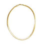 GOLD FLAT SNAKE CHAIN NECKLACE # HNN90674GD(OB21)