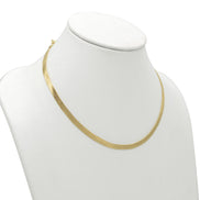 GOLD FLAT SNAKE CHAIN NECKLACE # HNN90674GD(OB21)