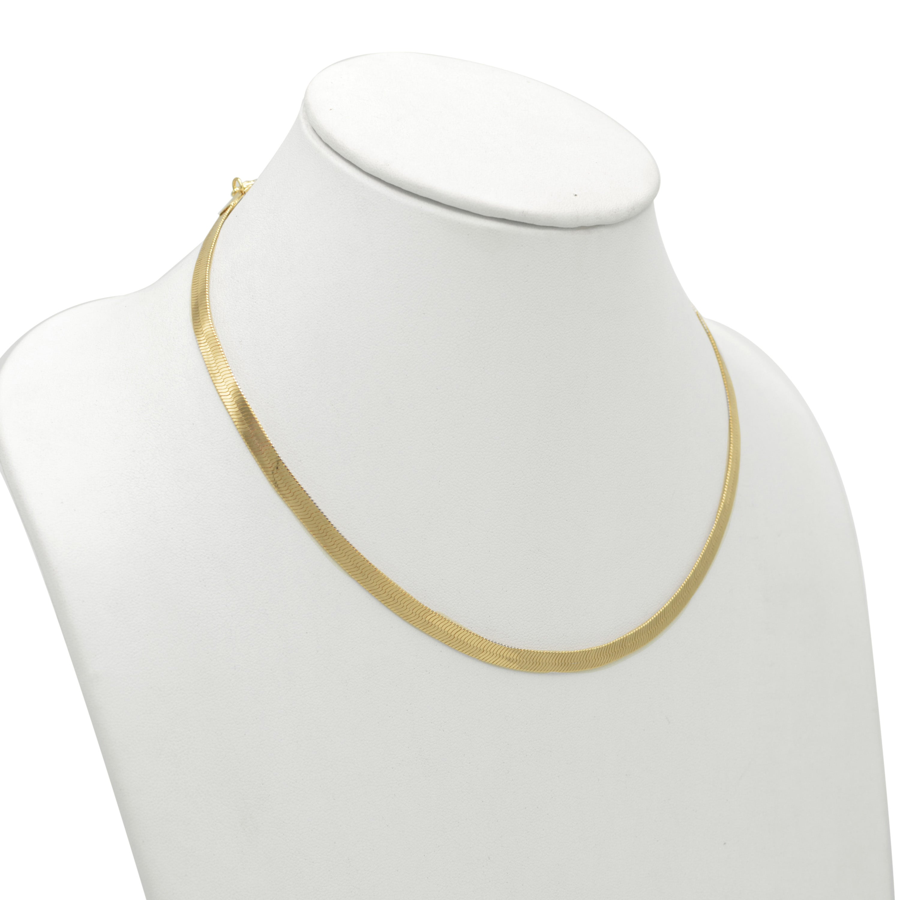 GOLD FLAT SNAKE CHAIN NECKLACE # HNN90674GD(OB21)