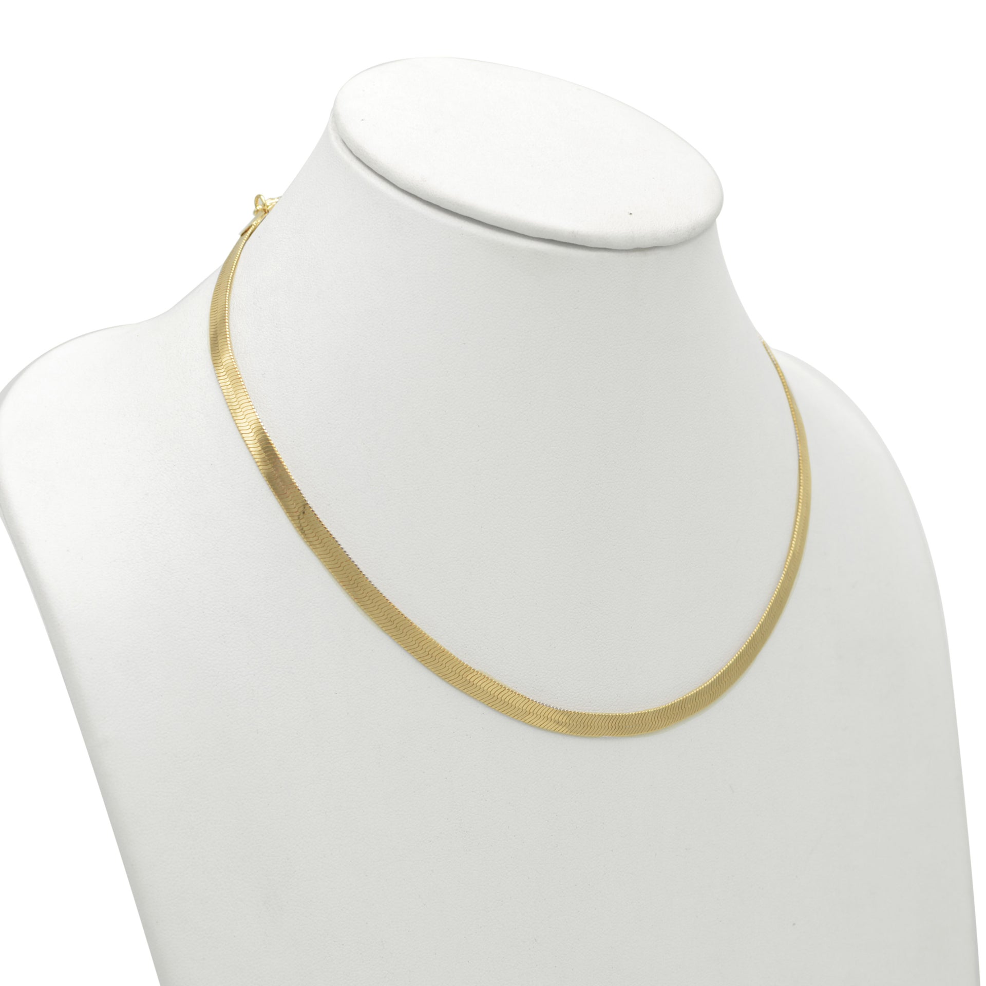 GOLD FLAT SNAKE CHAIN NECKLACE # HNN90674GD(OB21)