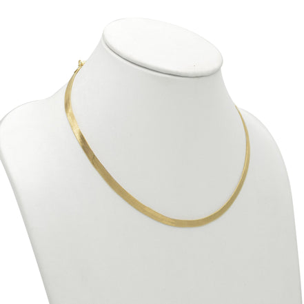 GOLD FLAT SNAKE CHAIN NECKLACE # HNN90674GD(OB21)