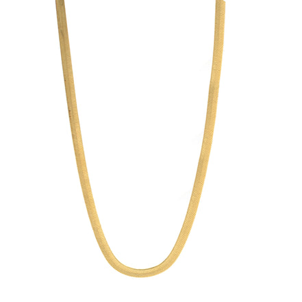 GOLD FLAT SNAKE CHAIN NECKLACE # HNN90674GD(OB21)