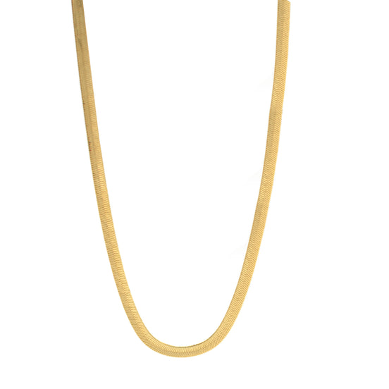 GOLD FLAT SNAKE CHAIN NECKLACE # HNN90674GD(OB21)