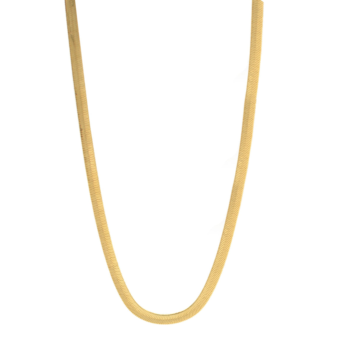 GOLD FLAT SNAKE CHAIN NECKLACE # HNN90674GD(OB21)