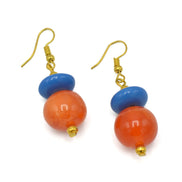 Orange & Blue Beads Drop Earrings #FWNK-2202-112-ER