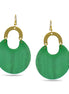 GOLD GREEN MARBLED RESIN DROP EARRINGS #FWNK-2202-113