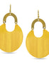 Gold Yellow Marbled Resin Drop Earrings #FWNK-2202-116B(RD17)