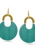 GOLD TURQUOISE MARBLED RESIN DROP EARRINGS #FWNK-2202-117