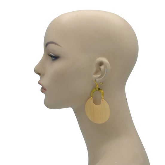 GOLD CREAME MARBLED RESIN DROP EARRINGS #FWNK-2202-121