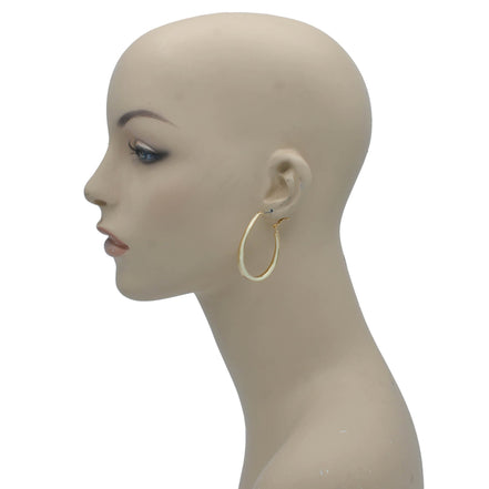 GOLD AND CREAM EPOXY OVAL EARRINGS #HNE90728GD