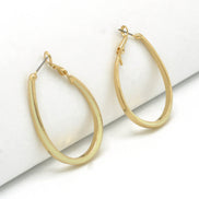 GOLD AND CREAM EPOXY OVAL EARRINGS #HNE90728GD