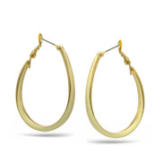 GOLD AND CREAM EPOXY OVAL EARRINGS #HNE90728GD