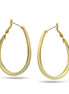 GOLD AND CREAM EPOXY OVAL EARRINGS #HNE90728GD