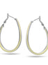 SILVER AND CREAM EPOXY OVAL EARRINGS #HNE90728SL (GE7)