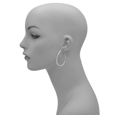 SILVER AND CREAM EPOXY OVAL EARRINGS #HNE90728SL (GE7)