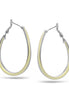 SILVER AND CREAM EPOXY OVAL EARRINGS #HNE90728SL