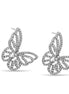 SILVER CRYSTAL BUTTERFLY EARRINGS #HNE90729SL (GE6)